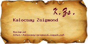 Kalocsay Zsigmond névjegykártya