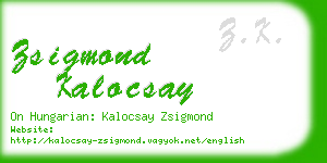 zsigmond kalocsay business card